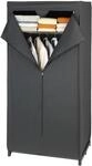 Stoffschrank WENKO "Modell Deep Black", schwarz, B:75cm H:160cm T:50cm, Kunststoff,