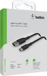 BELKIN Smartphone-Kabel "USB-C/USB-A Kabel ummantelt, 2m", schwarz, 200cmcm, Kabel,
