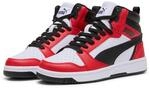 Sneaker PUMA "REBOUND V6 MID JR", Jungen, Gr. 37,5, bunt (puma wei&szlig;, puma schwarz,