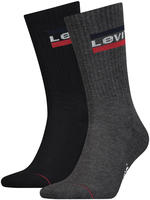 Socken LEVI'S "LEVIS REGULAR CUT SPRTWR LOGO 2P", Herren, Gr. 35-38, grau (mid grau,