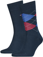Socken TOMMY HILFIGER "TH MEN SOCK CHECK 2P", Herren, Gr. 39-42, blau (tommy