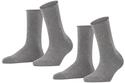 Socken FALKE "Happy 2-Pack", Kinder, Gr. 35-38, grau (light graumeliert (3390)),