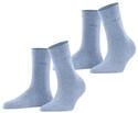 Socken ESPRIT "Basic Easy", Damen, Gr. 35-38, blau (jeans), Baumwollmischung,