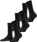 Socken FALKE "Family 3-Pack", Damen, Gr. 35-38, schwarz (schwarz (3009)),