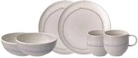 Fr&uuml;hst&uuml;cks-Geschirrset "Perlemor Sand", beige, 6 Stk., Fine China-Porzellan, LIKE.