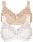 Soft-BH SUSA "2er Pack BH ohne B&uuml;gel", Damen, Gr. 75, Cup B, beige (ivory, pure