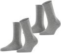 Socken ESPRIT "Basic Pure", Damen, Gr. 35-38, grau (light graumeliert),