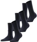 Socken FALKE "Family 3-Pack", Damen, Gr. 35-38, blau (schwarz navy (6379)),
