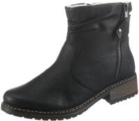 Winterstiefelette RIEKER, Damen, Gr. 36, schwarz, Nubuklederimitat, unifarben, Schuhe