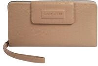 Geldb&ouml;rse BUGATTI "ELSA", Damen, beige (sand), Leder, leicht gl&auml;nzend, unifarben,