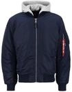 Bomberjacke ALPHA INDUSTRIES "MA-1 Zip Hood Back EMB", Herren, Gr. S, blau...
