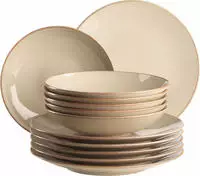 Tafelservice M&Auml;SER "OSSIA", beige (sand), 12, Geschirr-Sets, Tafelservice