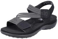 Riemchensandale RIEKER, Damen, Gr. 36, schwarz, Nubuklederimitat, Schuhe