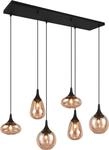TRIO LEUCHTEN Pendelleuchte "Lumina, E14 H&auml;ngelampe 6-flammig Glasschirme in 3