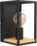 EGLO Wandleuchte "LIBERTAD Wandlampe, Stahl und Holz, IP20, E27, Wohnzimmerlampe,