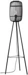 BRILLIANT Stehlampe "Woodrow", schwarz (holz dunkel, schwarz), 1, &Oslash; 45cm H: 130cm, 1