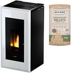 Pelletofen FREEPOINT "Vega airtight", wei&szlig; (schwarz), Kamin&ouml;fen, Pelletofen, 352 W,