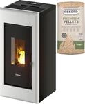 Pelletofen FREEPOINT "One Airtight", wei&szlig; (schwarz), Kamin&ouml;fen, Pelletofen