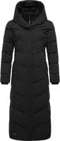 Steppmantel RAGWEAR "Steppmantel Natalka Extralong", Damen, Gr. S, schwarz,