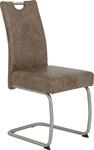 Freischwinger HELA "Sophia S", braun (vintage schlamm, edelstahlfarben, vintage
