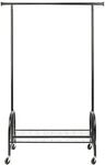 Garderobenstange WENKO "Profi", schwarz, B:121cm H:185cm T:52cm, Metall,