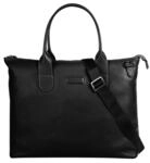 Shopper BUGATTI "ELSA", Damen, Gr. B/H/T: 39cm x 29cm x 11cm onesize, schwarz, Leder,