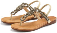 Zehentrenner LASCANA "Sommerschuh, offener Schuh", Damen, Gr. 35, beige,