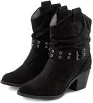 Cowboy Stiefelette LASCANA "Herbststiefelette", Damen, Gr. 36, schwarz, Obermaterial: