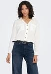 Hemdbluse ONLY "ONLYASMIN SHIRT L/S WVN NOOS", Damen, Gr. XS, wei&szlig; (snow wei&szlig;),