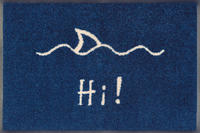 Fu&szlig;matte "Hi" Gr. 60, blau (blau, wei&szlig;), B:40cm H:9mm L:60cm, Kunstfaser, WASH+DRY