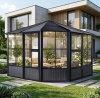 Pavillon SOJAG "Charleston 12x12", grau (anthrazit), B/H/T: 384cm x 280cm x 384cm,