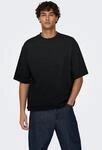 Rundhalsshirt ONLY & SONS "ONSMILLENIUM OVZ SS TEE NOOS", Herren, Gr. S, schwarz,