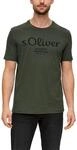 T-Shirt S.OLIVER, Herren, Gr. S, gr&uuml;n (olive), Single Jersey, Obermaterial: 100%