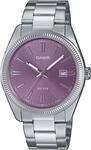 Quarzuhr, silber (edelstahlfarben, lila), CASIO TIMELESS COLLECTION, Armbanduhren,