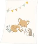 Babydecke BABY BEST "Waldfreunde", beige, B:75cm L:100cm, Polyester, Wohndecken,