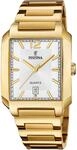 Quarzuhr FESTINA "On The Square", gold (goldfarben, silberfarben), Armbanduhren,