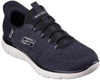 Slip-On Sneaker SKECHERS "SUMMITS-KEY PACE", Herren, Gr. 43, schwarz, Textil, Schuhe