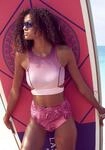 Highwaist-Bikini-Hose LASCANA ACTIVE "Coal", Damen, Gr. 34, N-Gr, rot (bordeaux,