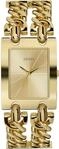 Quarzuhr GUESS "HEAVY METAL", gold (goldfarben), Armbanduhren, Damen, Quarzuhr,
