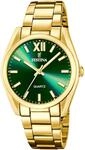 Quarzuhr FESTINA "Boyfriend Collection", gold (goldfarben, gr&uuml;n), Armbanduhren,