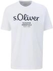 T-Shirt S.OLIVER "T-Shirt Logo T-Shirt 1er Pack", Herren, Gr. S, wei&szlig;, Obermaterial: