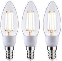 PAULMANN LED-Leuchtmittel "Efficient-Line 3er Pack Kerze 525lm 2,5W 3000K klar 230V",