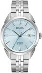 Automatikuhr BULOVA, silber (silberfarben, hellblau), Armbanduhren, Damen,