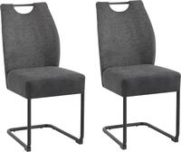 Freischwinger BYLIVING "Peter-XXL 2er-Set", grau (anthrazit, schwarz, anthrazit),
