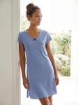 Nachthemd H.I.S, Damen, Gr. 32/34, N-Gr, blau (blau, geringelt), Single Jersey,