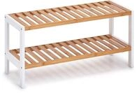 Schuhregal ZELLER PRESENT, beige (natur, wei&szlig;), B:70cm H:33cm T:26cm, Bambus, MDF,