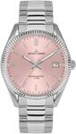 Quarzuhr JACQUES LEMANS "Derby", silber (silberfarben, rosa), Armbanduhren, Damen,