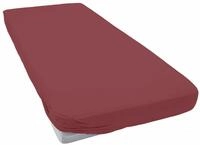 Spannbettlaken IRISETTE "MERKUR", rot (blassrot), B:100cm L:200cm, Feinbiber,