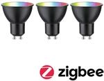 PAULMANN LED-Leuchtmittel "Smart 3er-Pack Reflektor schwarz matt 350lm 2200K-6500K