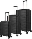 Trolleyset TRAVELITE "MOOBY 3-teilig Reisekoffer Hartschale", Damen, schwarz,